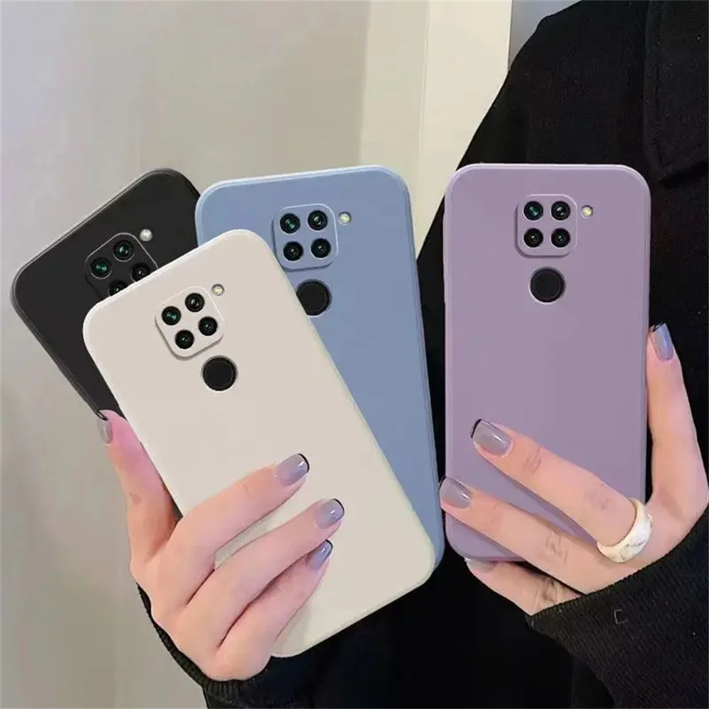 Für Redmi Note 9 4G Flüssigsilikonhülle Für Xiaomi Redmi Note 9 4G TPU Soft Cover Case Luxus Kameraschutzhülle