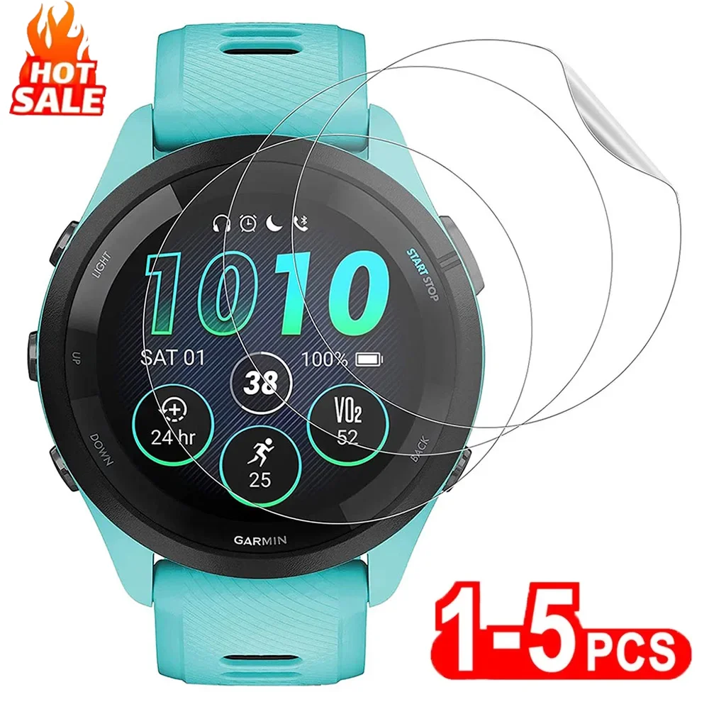 1-5 قطعة هيدروجيل لينة طبقة رقيقة واقية واضحة ل Garmin Forerunner 965 955 265S 255 245 حامي الشاشة غطاء كامل الحرس