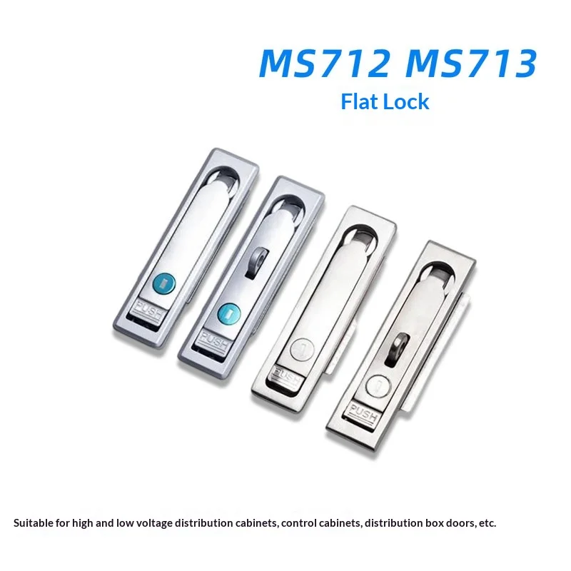 MS712 Flat Lock Handle Electrical Box Door Lock Zinc Alloy Charging Pile Bounce Lock Press And Rotate Hardware Accessories