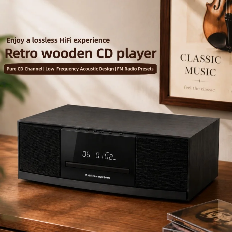 Audio CD All-in-one Machine with Built-in Speakers Bluetooth FM Radio Multi-functional Home High-end CD Player All-in-one Unit