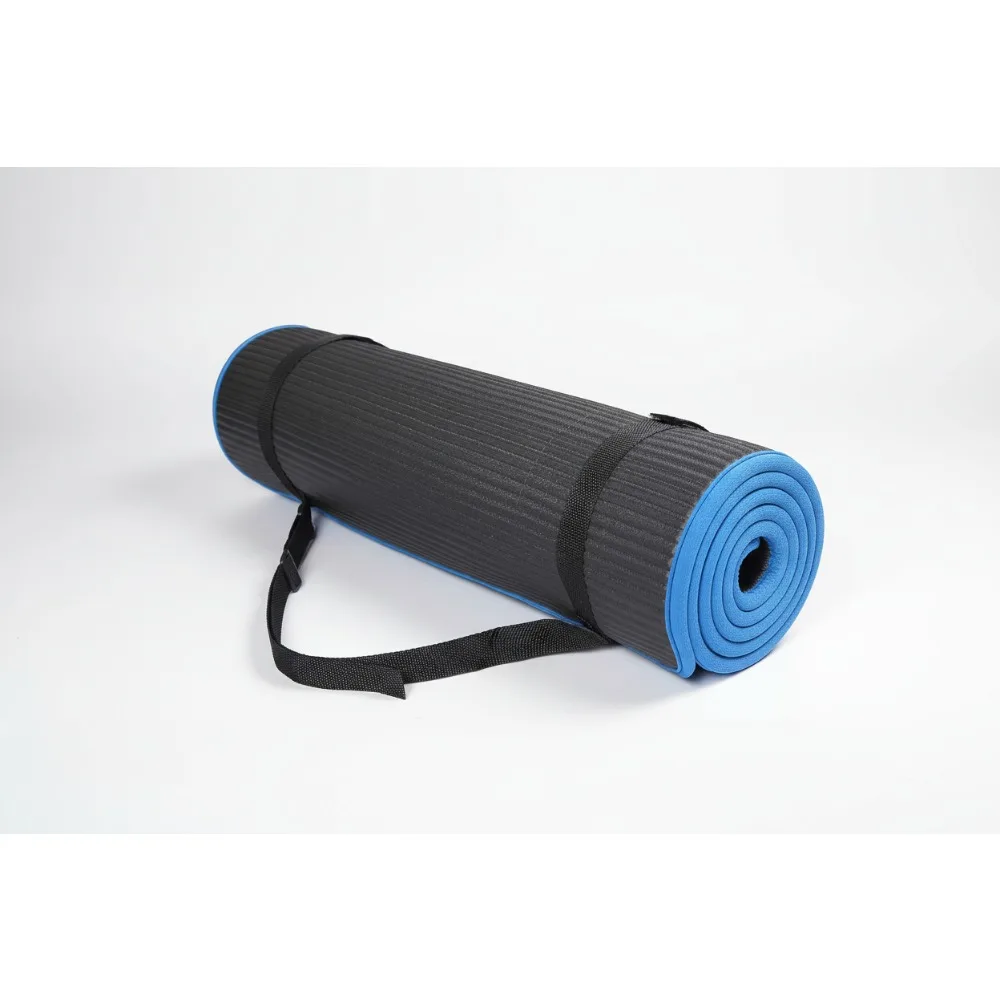 

Очень толстый противоскользящий коврик для йоги высокой плотности диаметром 10 мм с ремешком, идеально подходит для пилатеса и домашних упражнений, несколько цветов
