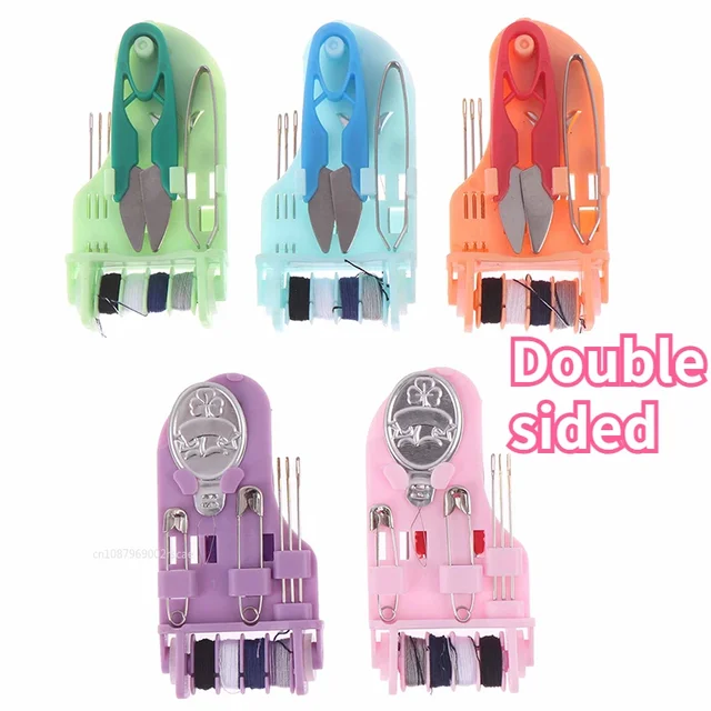 Portable Mini Travel Sewing Kit Home Sewing Thread Needle Embroidery Stitching Thimble Storage Box Handwork Tools DIY Craft