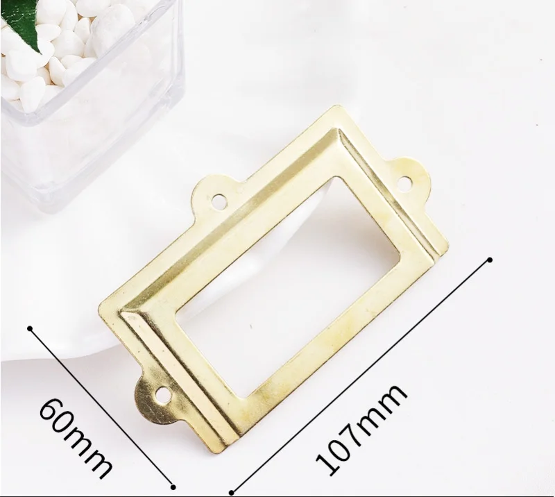 

100 шт., античная латунь, бронза, сверхмощная большая мебель, ящик для шкафа, бирка, рамка для этикетки, ручка ящика, держатель для карточек с именем файла