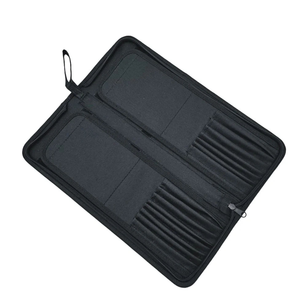 

Pencil Paint Black Storage Case Binder Clips Artist Brush Holder Canvas Pouches