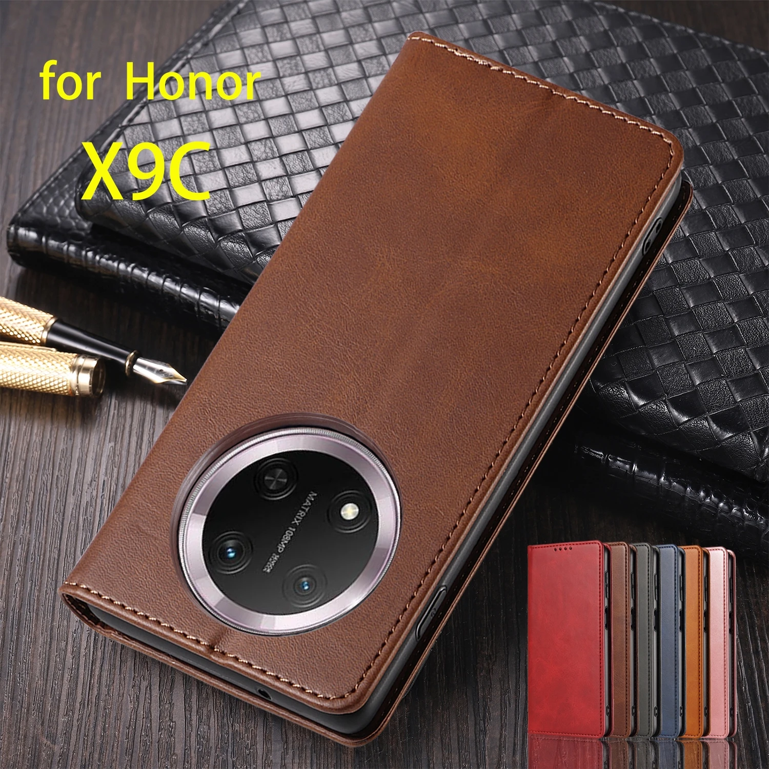 

Leather Case for Huawei Honor X9C X 9C Card Holder Holster Magnetic Attraction Cover Wallet Flip Case Capa Fundas Coque
