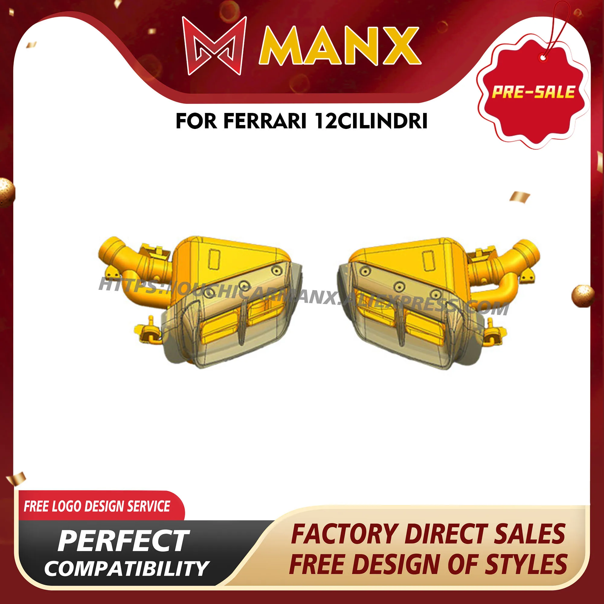 

MANX Exhaust pipe for Ferrari 12cilindri Catback Lossless installation New Product Sounds good
