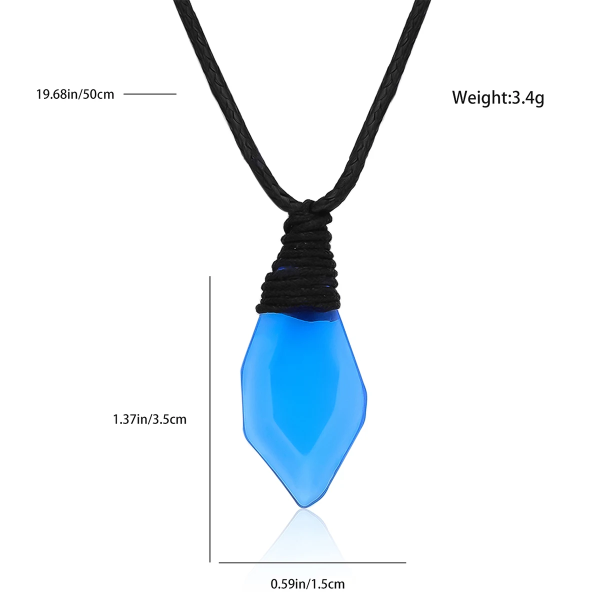 Catuni H2O Mermaid Blue Crystal Necklace Just Add Water Energetic Pendant Jewelry Accessories for Women Unisex Birthday Gift