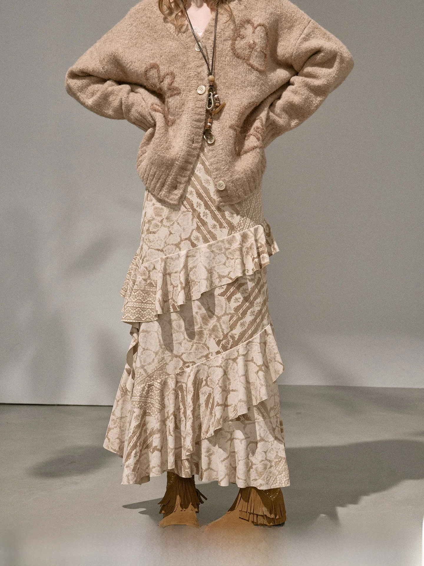 

DIDDI MODA Original Design Asymmetrical Midi Skirt Cake Skirt Polyester Elastic Fiber Princ Sle Daily Wear