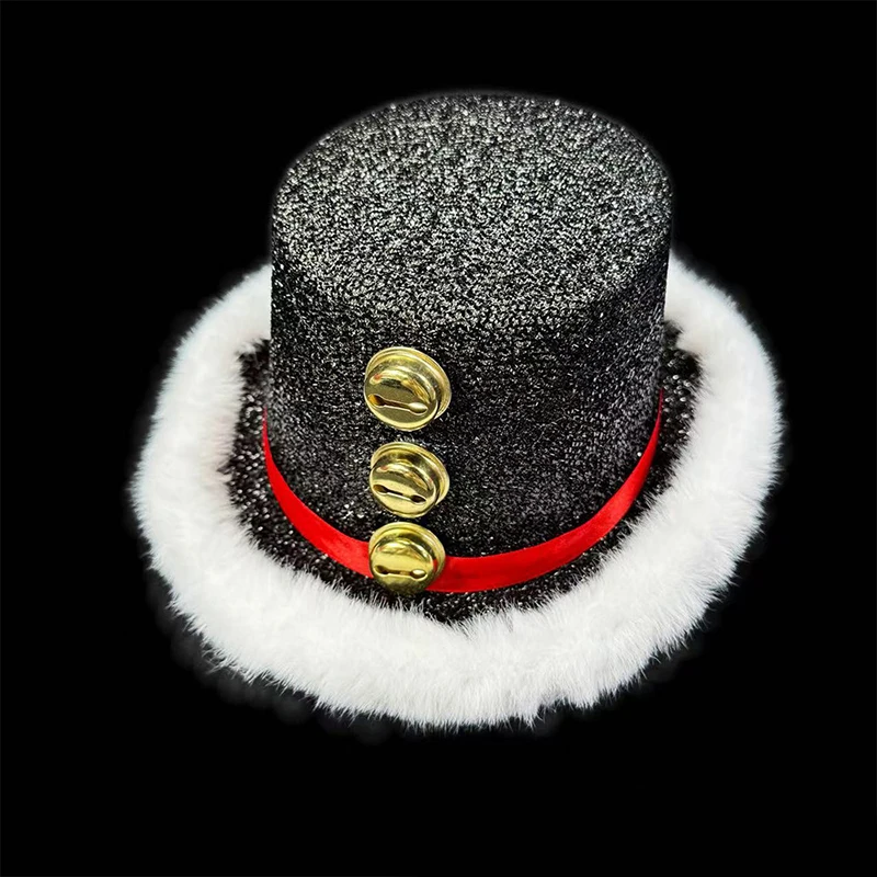 Sombrero de Papá Noel a la moda, sombreros de Papá Noel, pelusa blanca y 3 campanas, sombreros de fiesta, mujeres, hombres, familia, Navidad, Año Nuevo, reunión, Cosplay