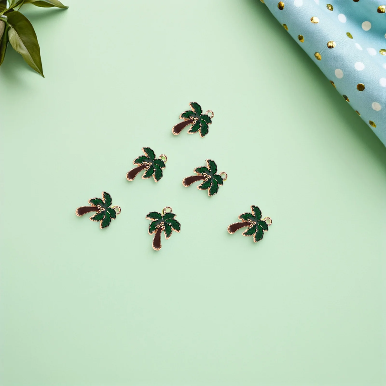 

80Pcs Coconut Tree Alloy Enamel Charms for Necklace Earrings Bracelets Keychains DIY Jewelry Making Tropical Hawaii Coconut Tree