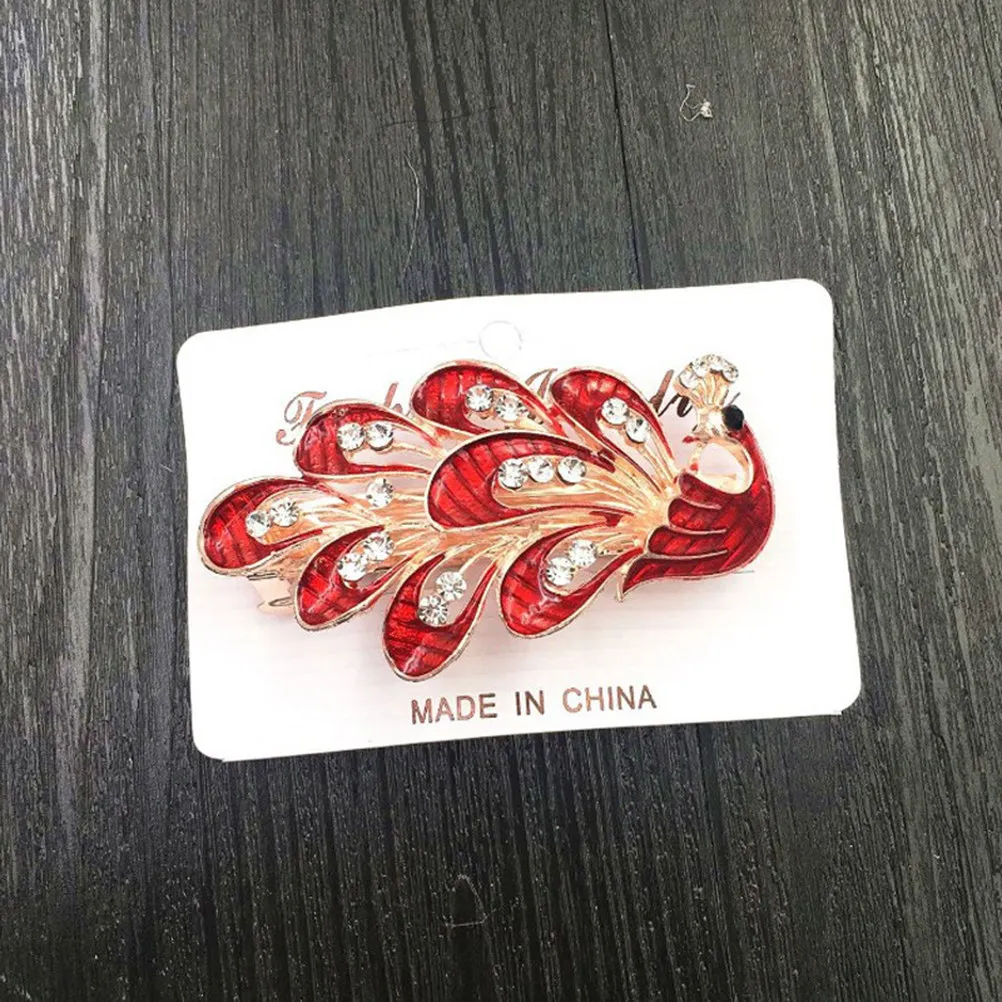 

4Pcs Rhinestone Flower Hair Clip Bow Spring Clip Large Size Alloy Lightweight Hair Accessory Perfect for Woman Lady Party Travel