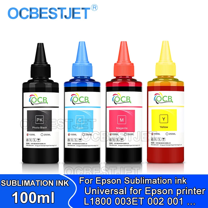 100ml Universal sublimation ink for Epson desktop printer for Epson heat transfer T-shirt for Epson 003 ET 002 001 115 series