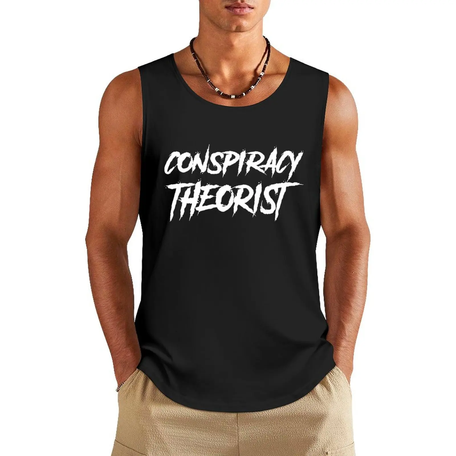 Q Anon Conspiracy Theorist Tank Top fitness gym clothes man fitness running shirt underwear gym men