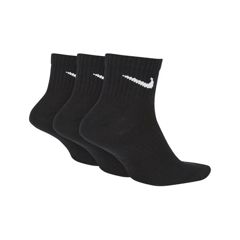 Original Nike Lightweight Unisex Sports Socks Men\'s and Women\'s 3 Pairs Casual Breathable Short Tube Black Socks S M L XL SX7677