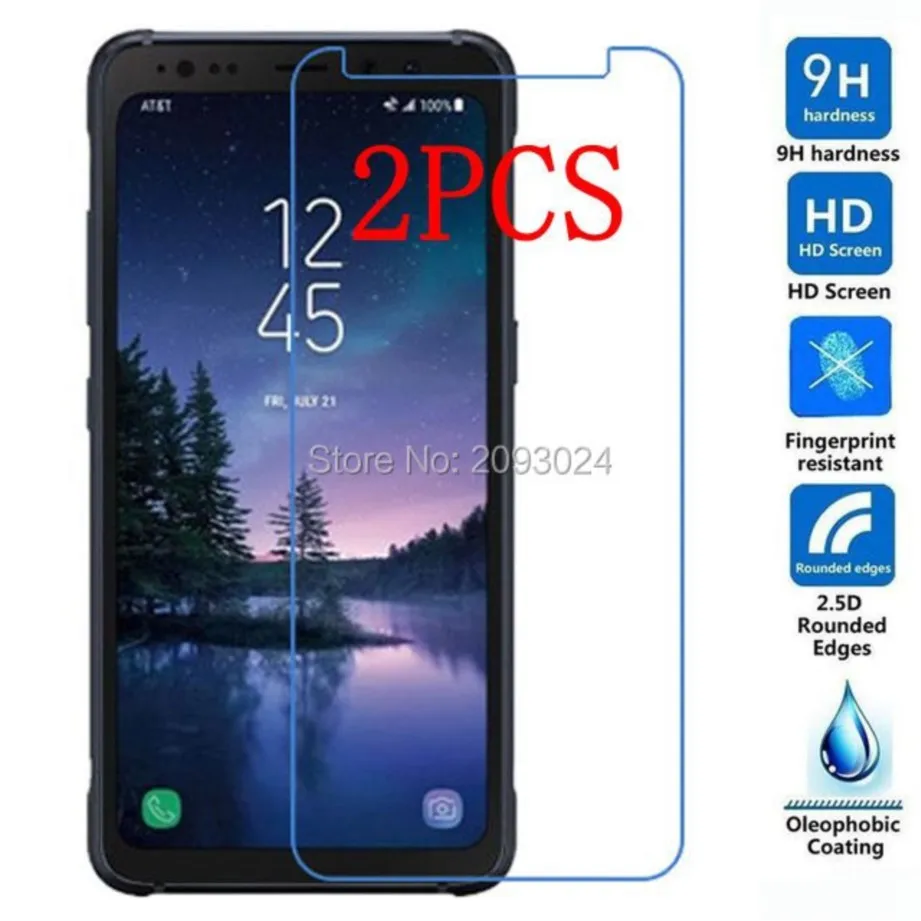 2pcs tempered glass for samsung galaxy s8 active screen protector protective film for sm-g892a glass