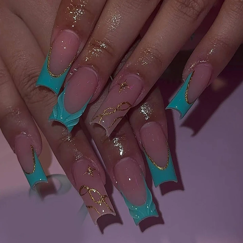 

24 шт./компл. Нажмите на кончики ногтей Белый французский и 3D гелевый дизайн Акриловые накладные ногти, подходят идеально и дизайн средней длины, содержит 1 шт. J