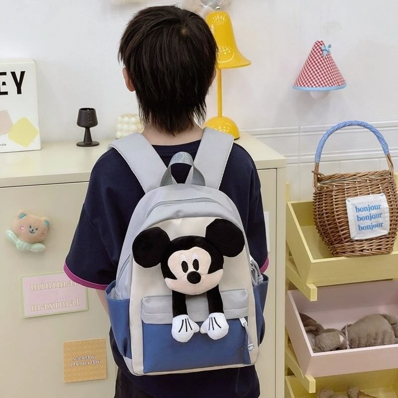 

New Mickey Cute Cartoon Kindergarten Backpack - Kids Doll Decor Large Capacity Bag, Fashion Trendy Casual Daypack for Toddlers