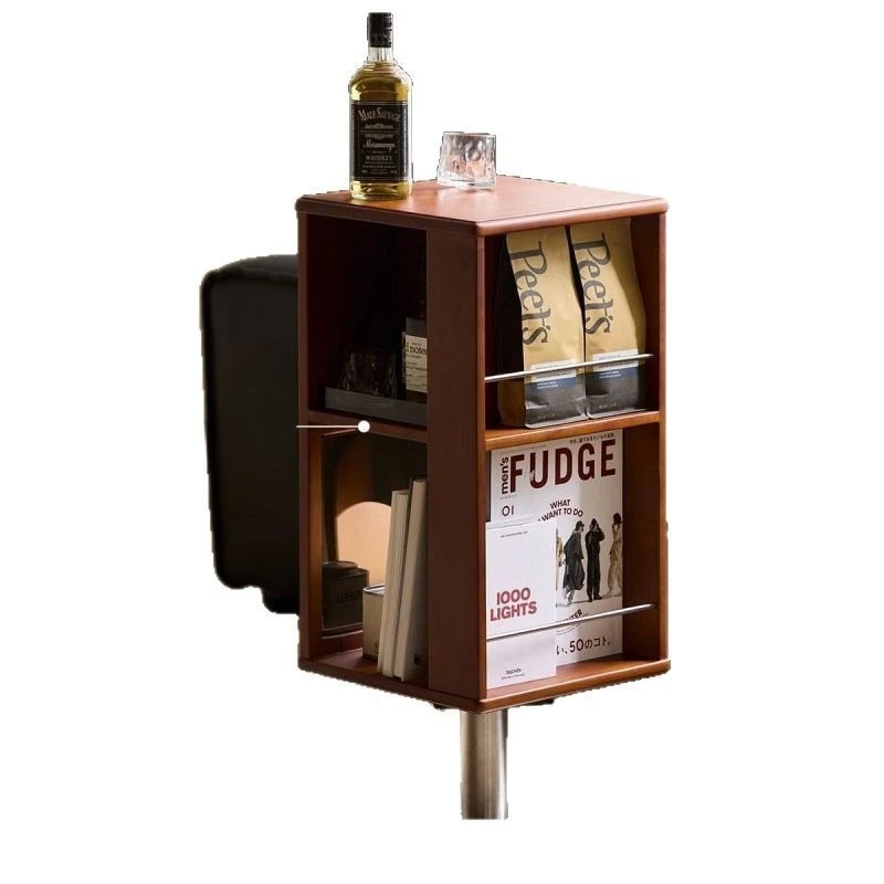 

Solid wood storage cabinet new bedroom antique rotating side cabinet sofa side cabinet magazine rack