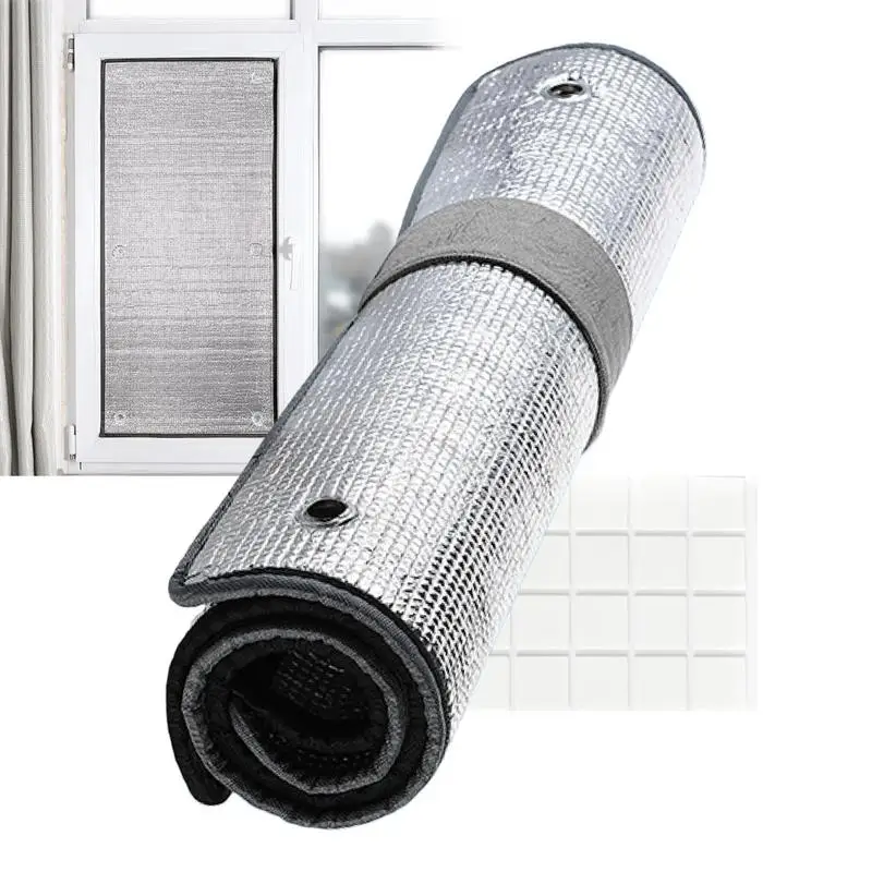 Window Film for Winter Insulated Aluminum Film Double Sided Insulation Heat Shield Radiant Barrier for Attic Window Coverings