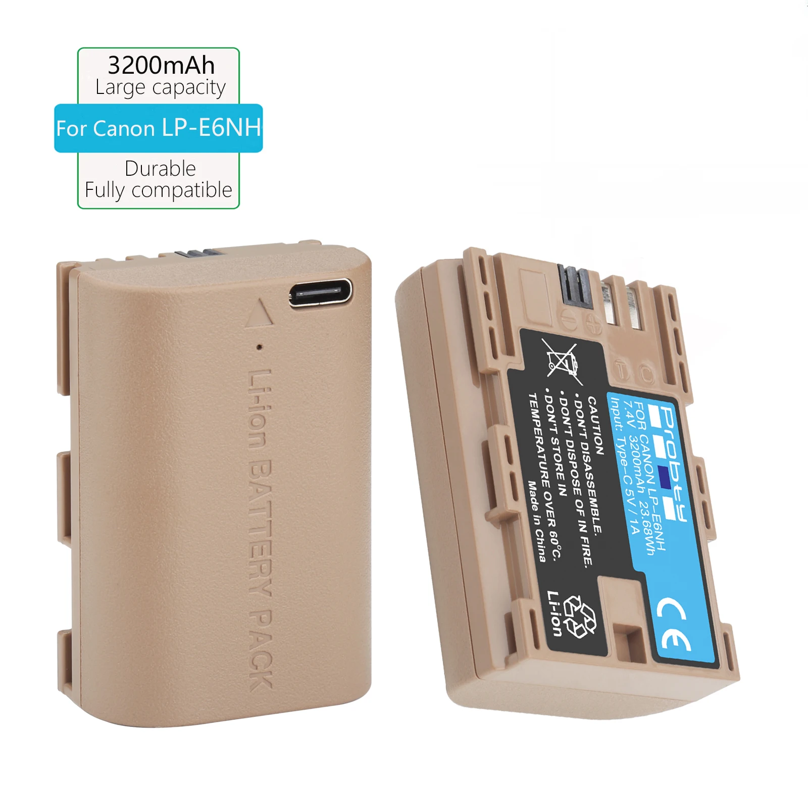 LP-E6NH LPE6NH 3200mAh Battery For Canon EOS R R5 R6 5D Mark IV III 5DS R 6D Mark II 70D 7D Mark II 90D 80D Camera