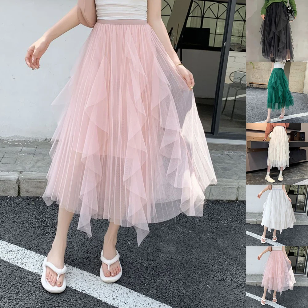 Jupe mi-longue taille haute, occasions décontractées, Style décontracté, vêtements confortables pour toutes les saisons, jupes trapèze décontractées