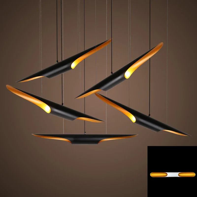 

Replica Delightfull Coltrane modern loft LED hanging lamp light fixture gold black wing aluminum tube hanging pendant lamp light