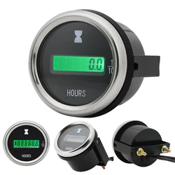 Motorcycle Watch Counter LED Digital Hour Meter 52mm Electronic Hour Meter for Motorcycle Car Marine Boats ATV 12V 24V