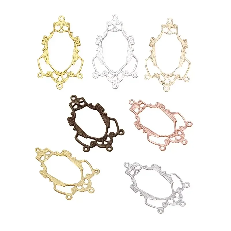 

BoYuTe (100 Pieces/Lot) 12*27MM Metal Brass Filigree with 4 Loops DIY Vintage Jewelry Accessories Handmade Materials Wholesale