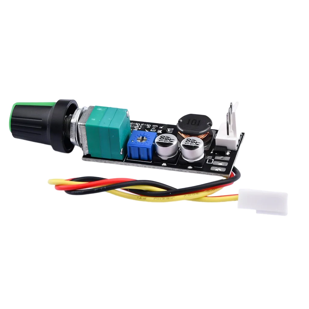 DC-Motorregler 5V 12V Einstellbarer Drehzahlregler mit Drehzahlregelknopf 2/3-Draht Lüfterdrehzahlregler Geräuscharm – Detail 9