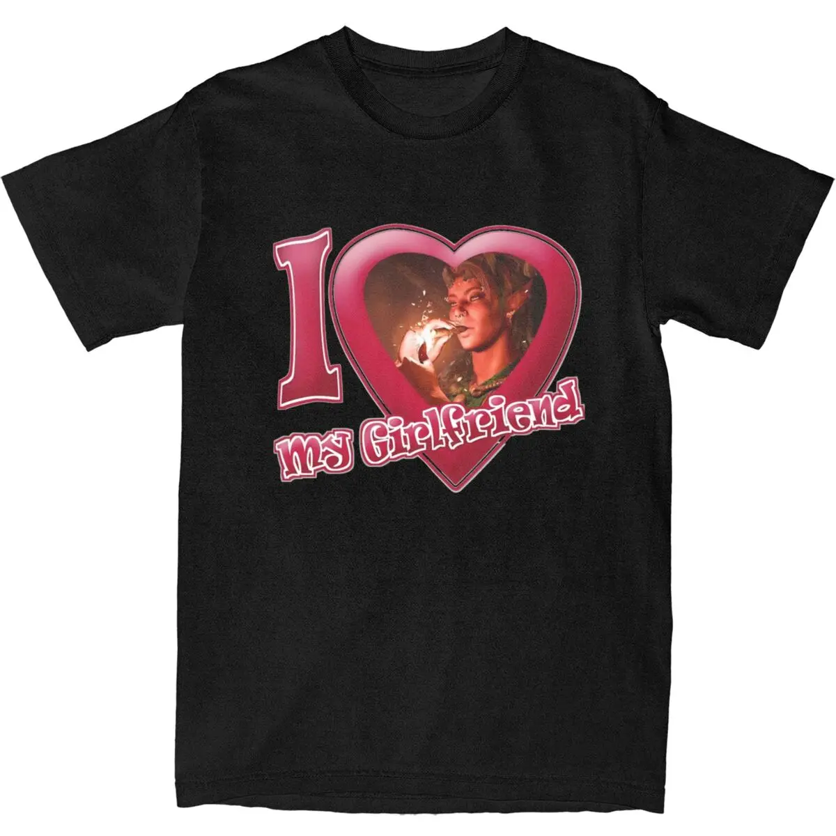 I Love My Girlfriend Karlach T-Shirt Male Video Game Cotton T Shirts Summer O-Neck Leisure Tees Wholesale Oversize Clothing