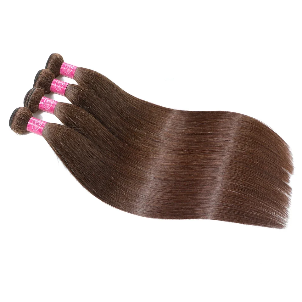 #4 Brown Straight Hair Brazilian Straight Human Hair Weave Bundles Chocolate Brown 2/3/4 pcs/lot  Human Hair Bundles Raw Hai