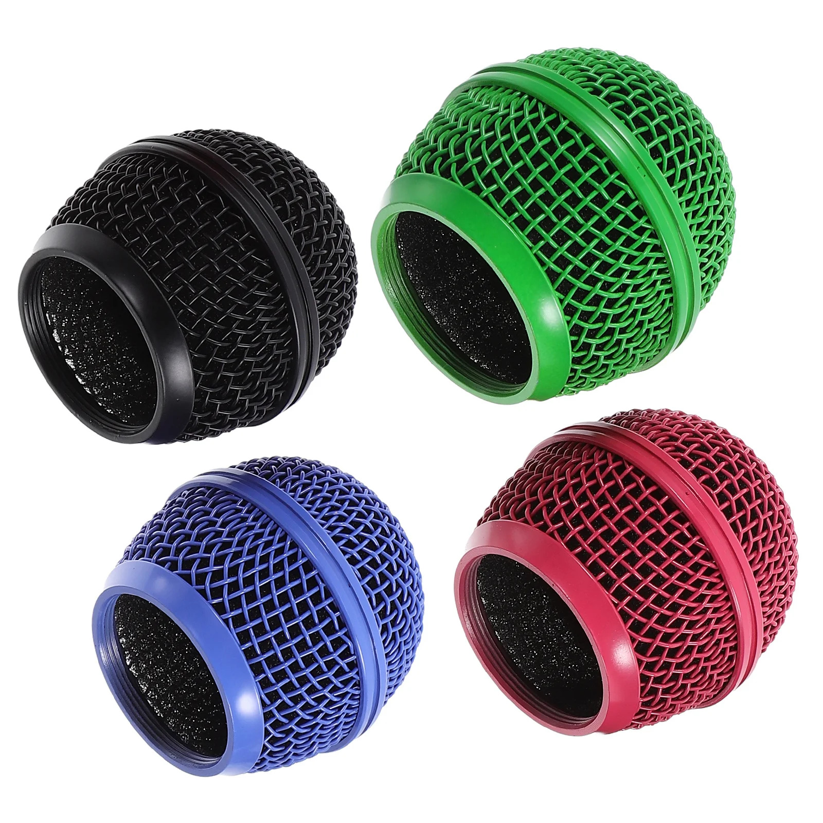 4 قطع من شوايات الميكروفون المعدنية البديلة لرأس الشواية الشبكية المتينة وغطاء ميكروفون ملون لتقليل الضوضاء متوافق مع Shure #4