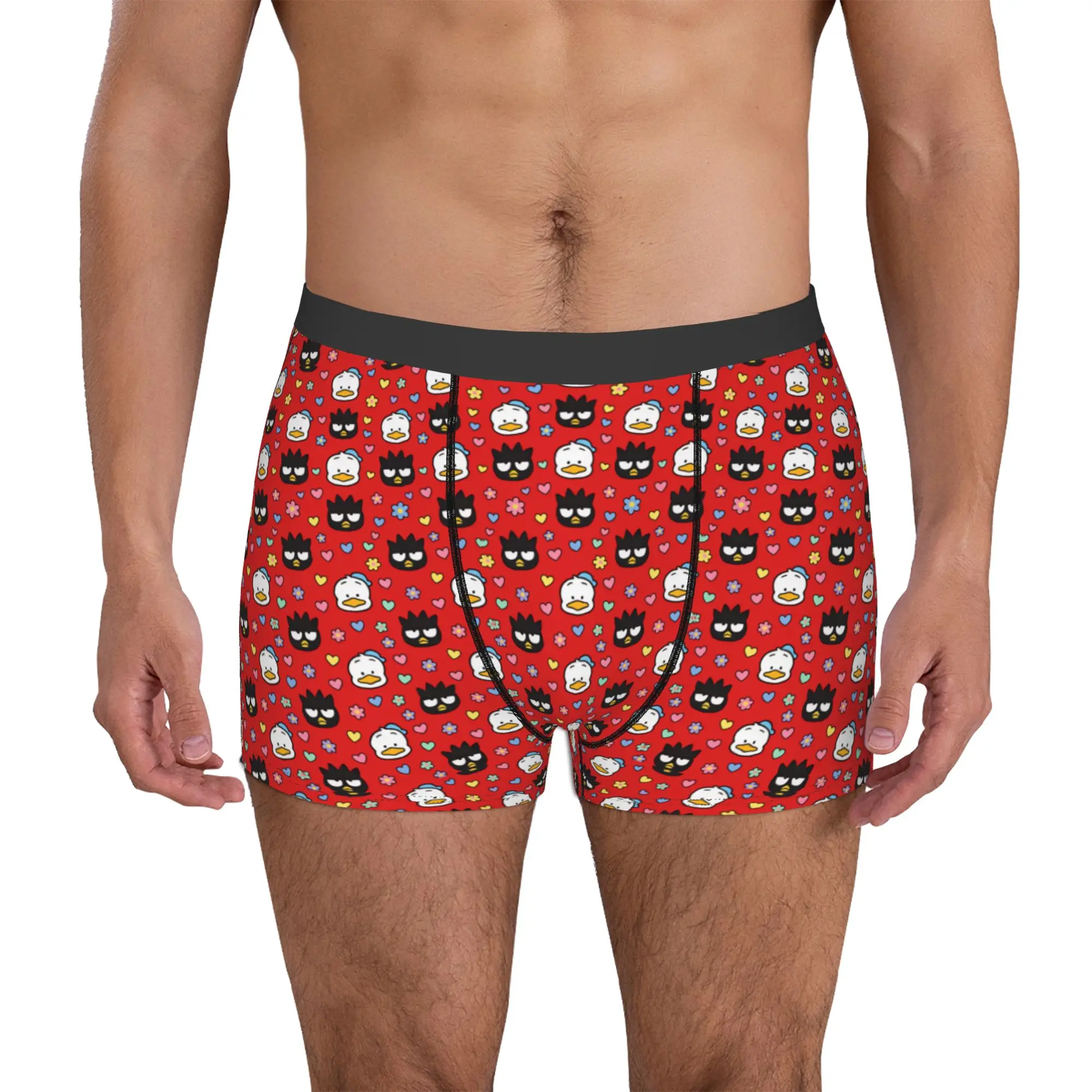 BAD Badtz Maru Pekkle Hearts Flowers Ropa interior masculina, calzoncillos tipo bóxer estampados, calzoncillos suaves