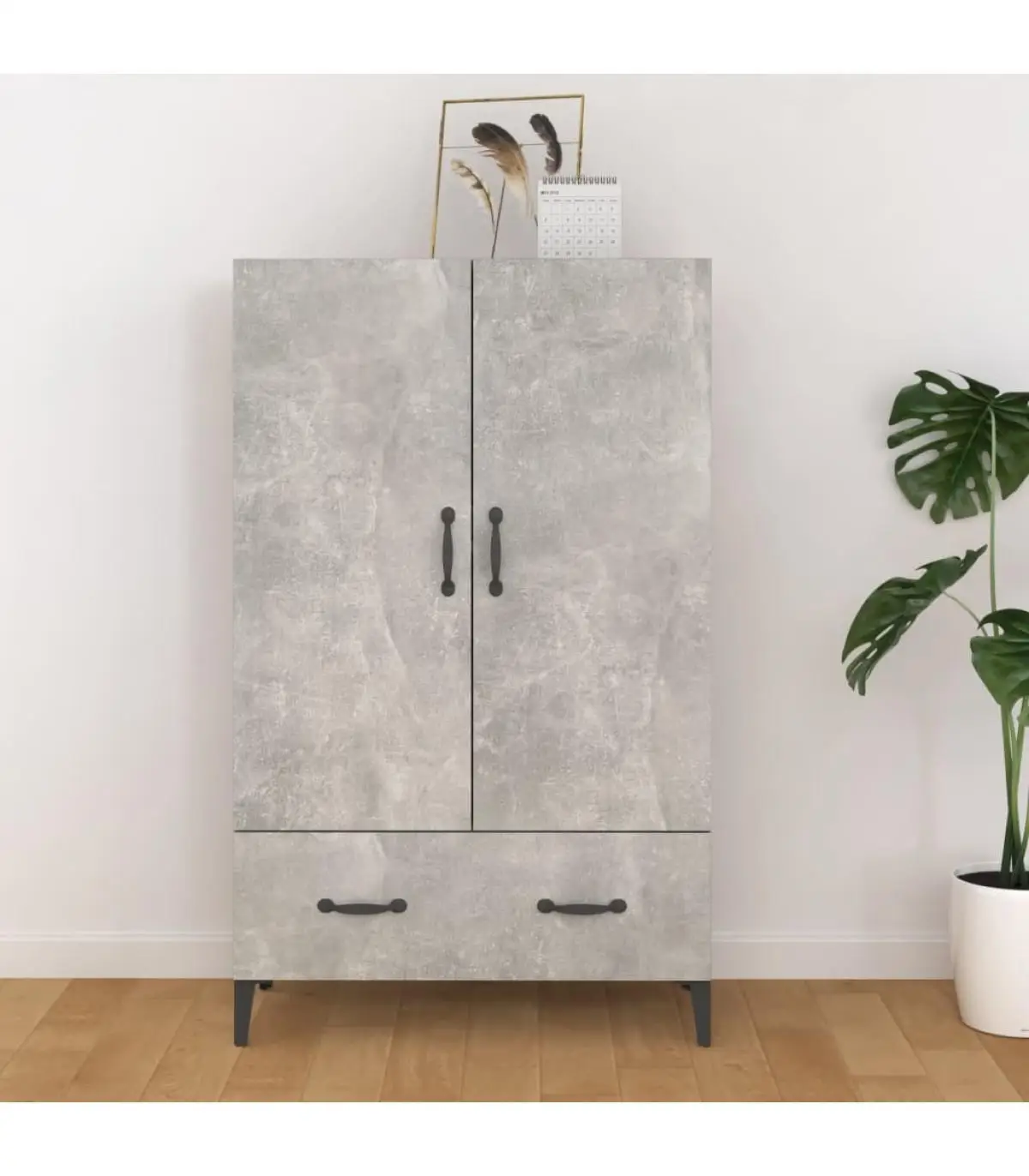 70x31x115 cm concrete gray plywood sideboard