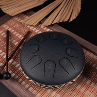 Hluru Glucophone Tank Drum 6 Inch 8 Notes  Lingkong Drum Ethereal Steel Tongue Drum Tone Meditation Percussion Instrument