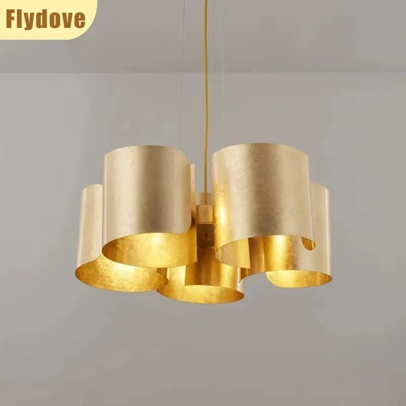 

Modern Luxury Gold Foil Copper LED Pendant Light Creative Living Room Dining Room Bedroom Indoor Lighting Decoration Lamps