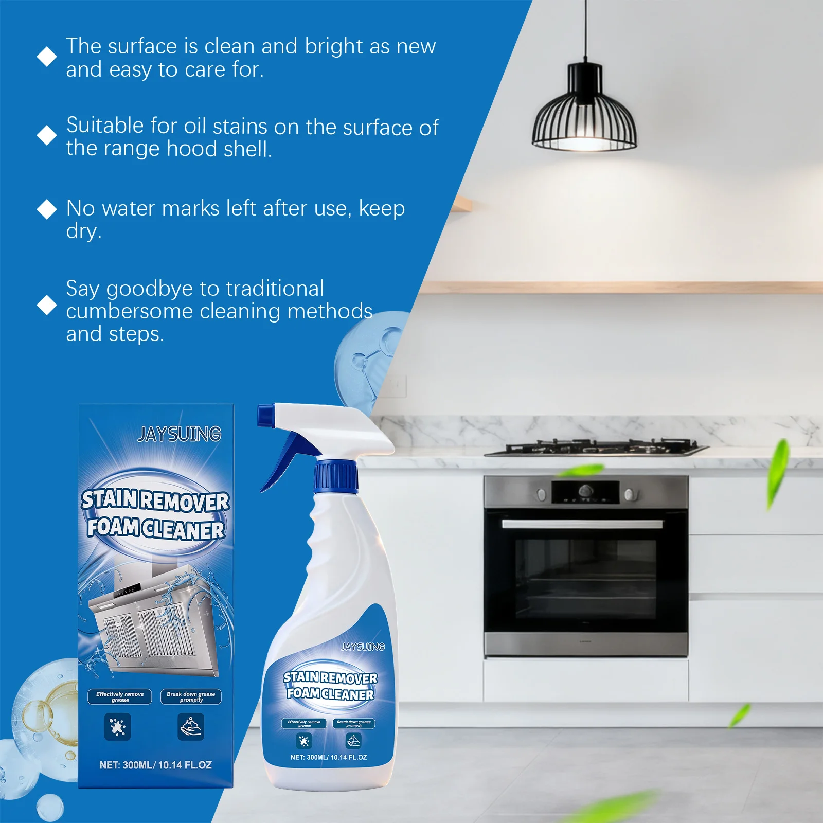 Stain Remover Foam Cleaner Quickly Clean Improve Oil Removal Efficiency Remove Stubborn Stains Household Kitchen Degreaser Spray