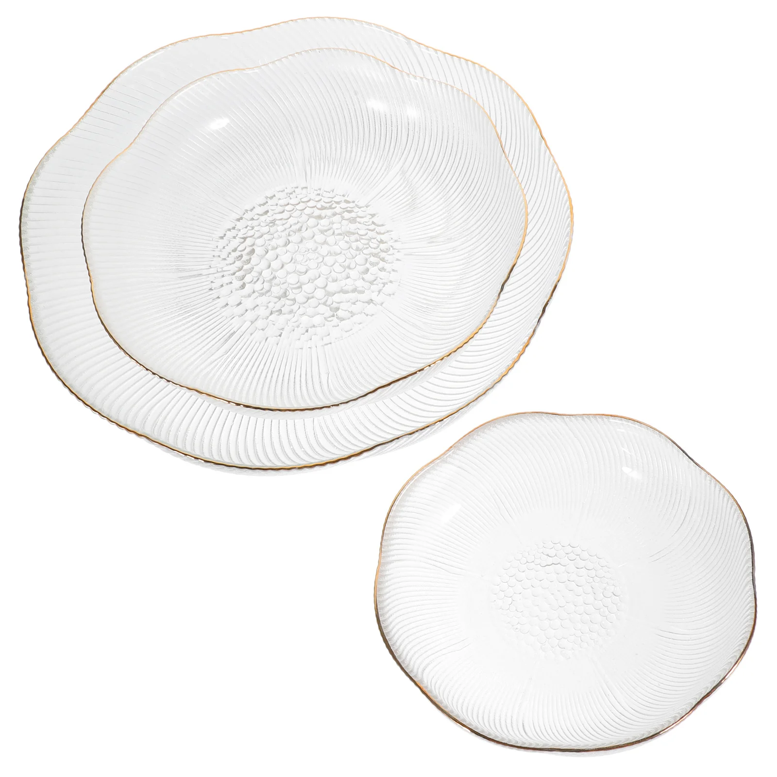 

3Pcs Glass Food Serving Trays Smooth Surface Snack Dessert Candy Jewelry Display Tray Food Tray