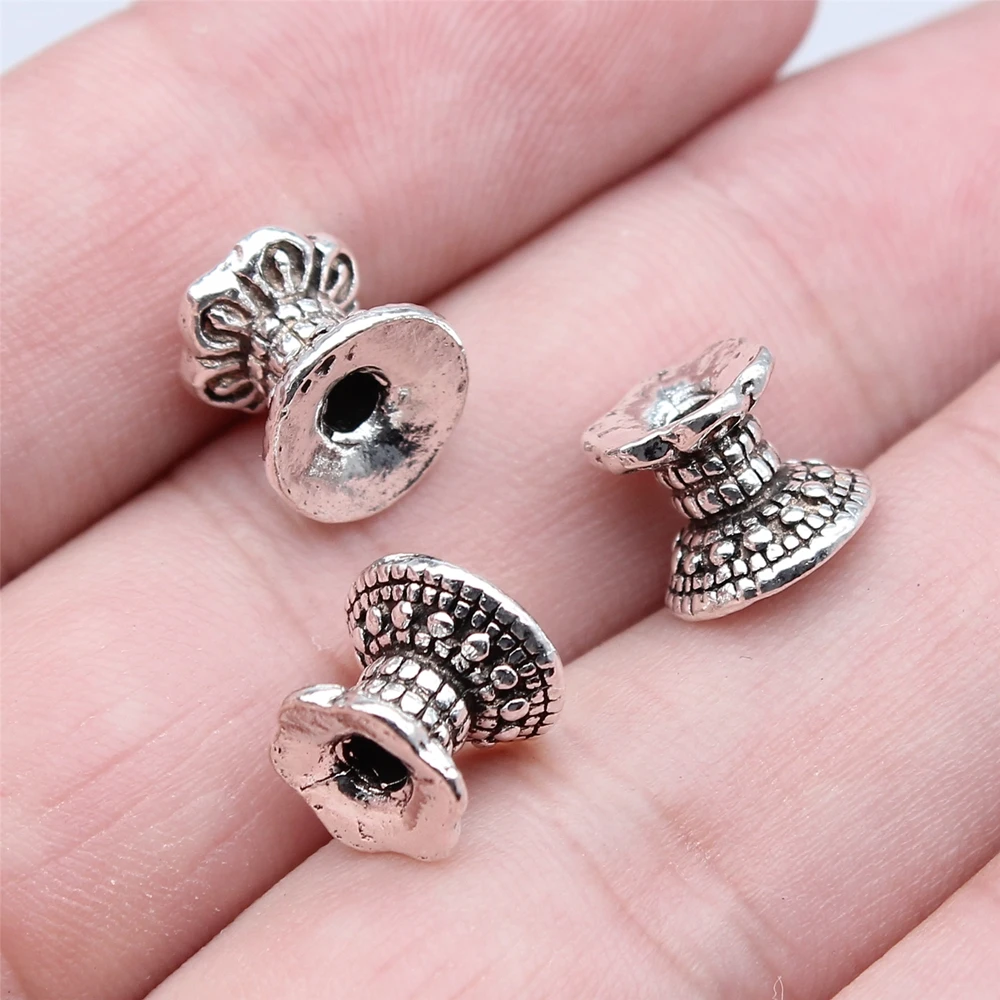 WYSIWYG 10pcs 8x9.5mm Antique Silver Color Antique Bronze Color Double-Sided Torus Spacer Beads For Jewelry Making