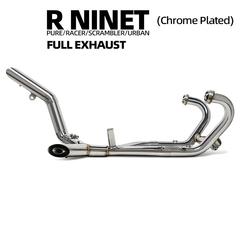 R NINET Exhaust System For BMW R NINE T Pure Racer Scrambler Urban 2015-2024 Motorbike Escape Chrome Plated Headers Tube Muffler
