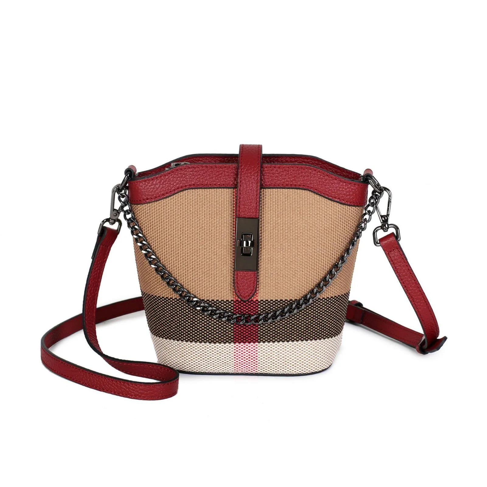 Imagem -05 - Luxo Xadrez Bolsa de Ombro para as Mulheres 2023 Simples Marca Designer Crossbody Bolsa Tendências Senhoras Lona Pequena Bolsa Novo