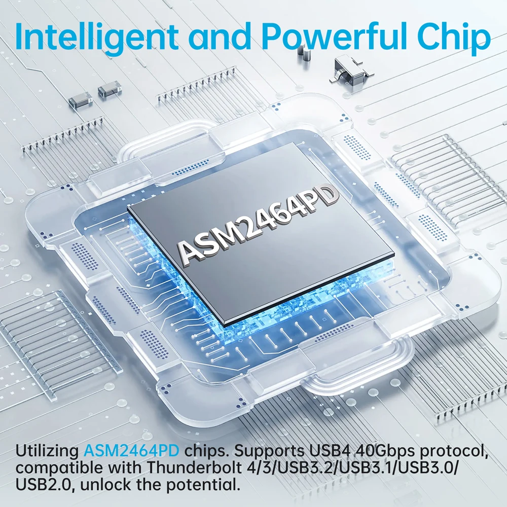 SSK 40Gbps USB 4.0 M.2 NVMe SSD Enclosure M.2 To Type-C Solid State Drive Case Compatible with Thunderbolt 4 Support UASP TRIM