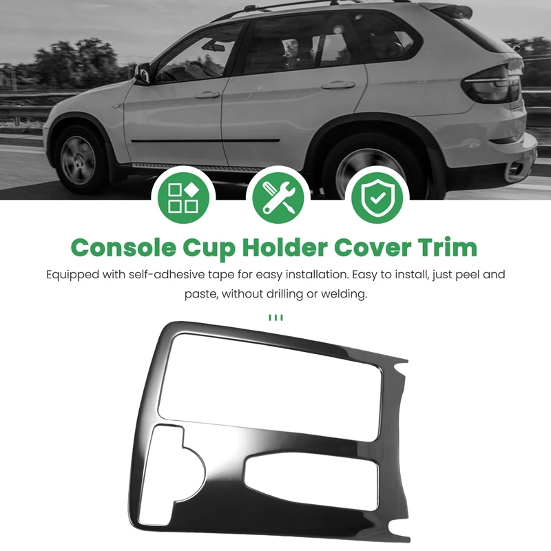 Car Central Console Water Cup Holder Cover Trim For Mercedes Benz C Class W204 08-13