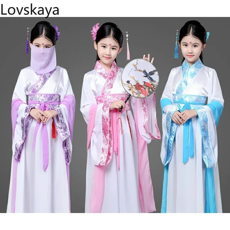 Girls Dress of Ancient Costume Fairy Princess Hanfu clothing New year's Day children's Costume