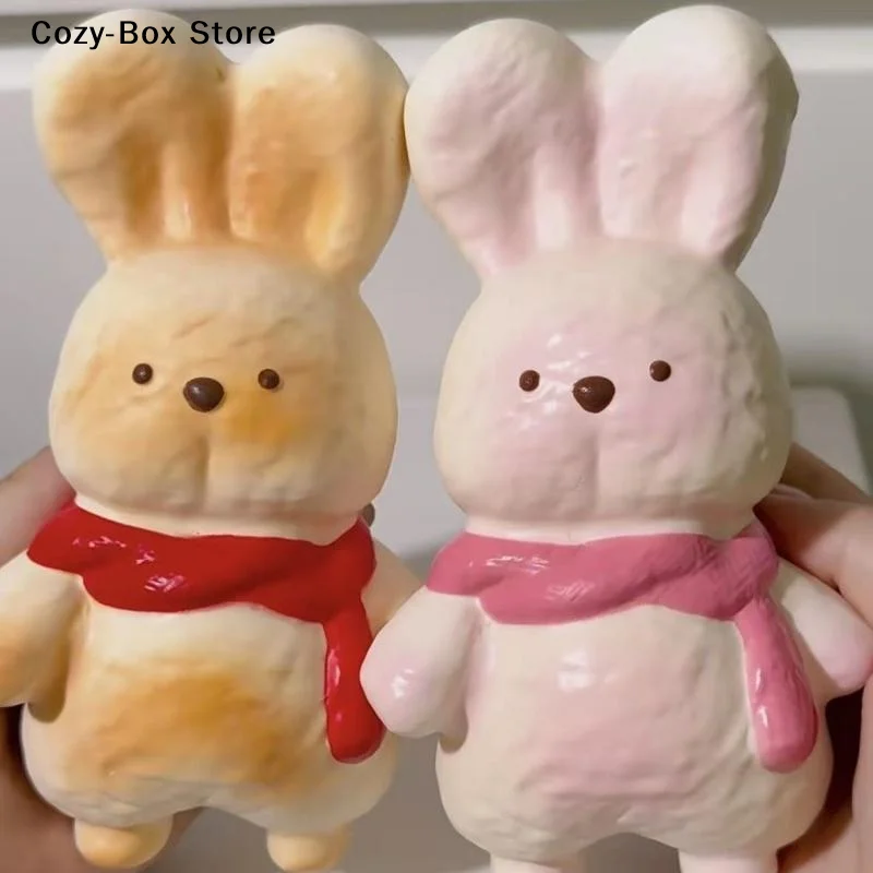[ZY]Cute Bread Bunny Toys Soft Slow Rising Texture Lovely Scarf Design For Stress Relief Desk Decor Gifts[ZY]