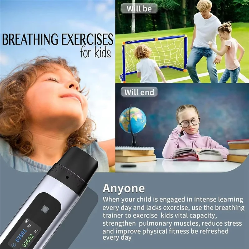 A37T-Bluetooth Spirometer Perlengkapan Resistensi Kompatibel dengan Seluler untuk Latihan Paru-paru dan Pernapasan Pada Orang Dewasa dan untuk Anak-anak