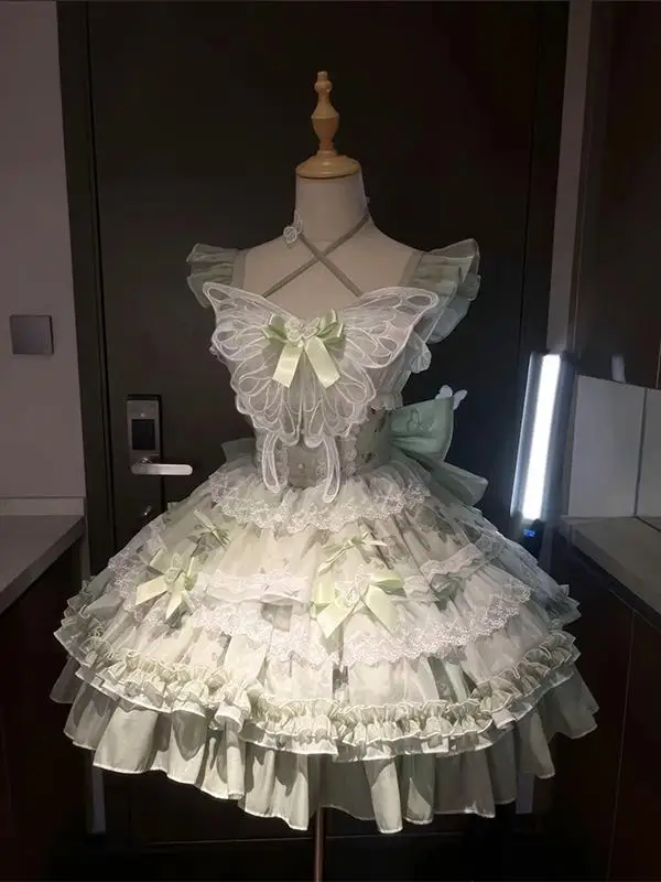 

Sweet Princess Birthday Short Skirt with White And Green Design And Cute Style Ideal for Women Fashion