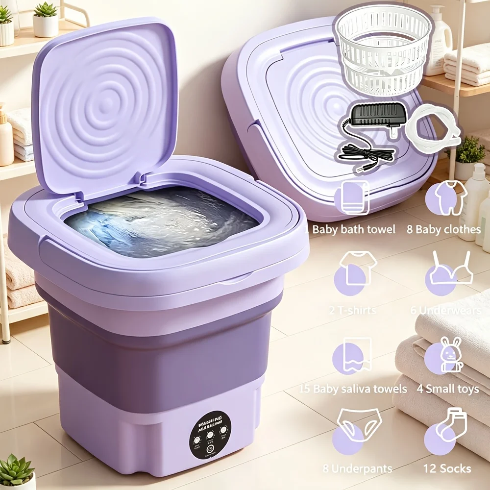 Portable Folding Mini Washing Machine Bucket for Clothes Socks Underwear Cleaning Washer Portable Small Travel Washing Machine
