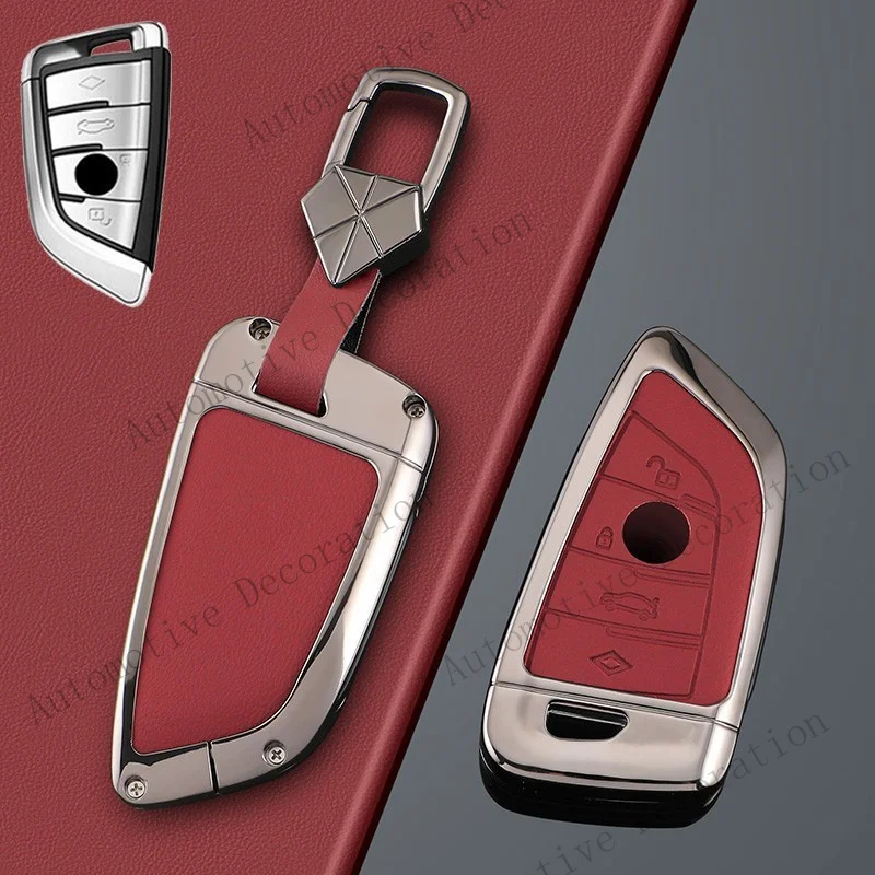 Z+ Zinc Alloy Leather Car Key Fob Case Cover For BMW 6 7 F15 X3 X4 X2 X5 X5M X6 X7