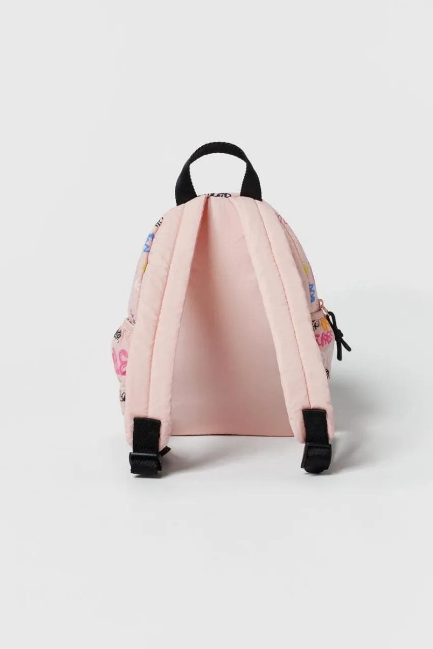 Letters Printed Pink Backpack Children Bag Fashion Cute Baby Girls Bag Popular Boutique Kids Toddler School Bag Two-shoulder Bag